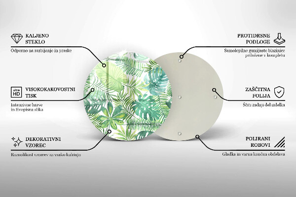 Tocător de bucătărie Acuarelă frunze boho