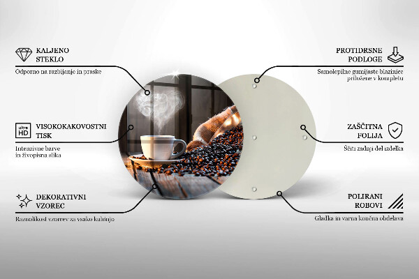 Tocător de bucătărie ceașcă de cafea și inimă