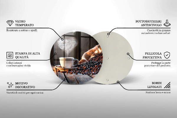 Tocător de bucătărie ceașcă de cafea și inimă