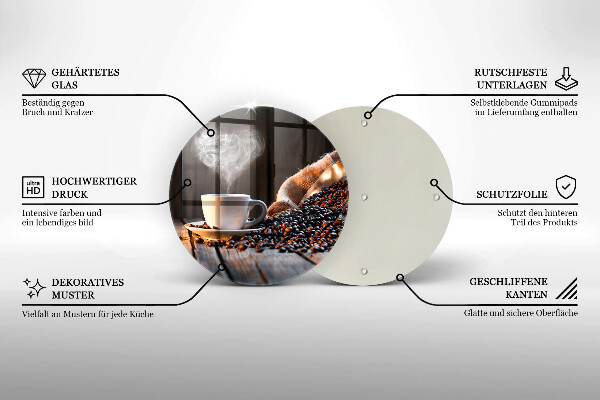 Tocător de bucătărie ceașcă de cafea și inimă