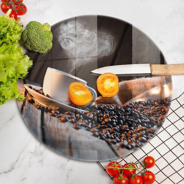 Tocător de bucătărie ceașcă de cafea și inimă