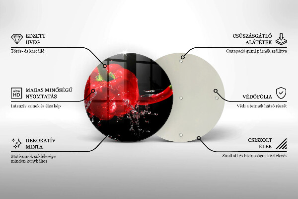 Tocător de bucătărie Ardei roșii în apă