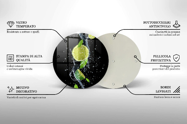 Tocător de bucătărie Lime suculente în apă