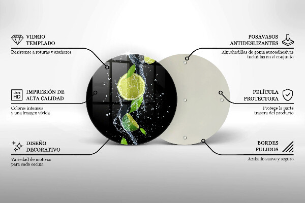 Tocător de bucătărie Lime suculente în apă