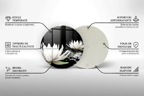 Tocător de bucătărie Crini albi pe apă