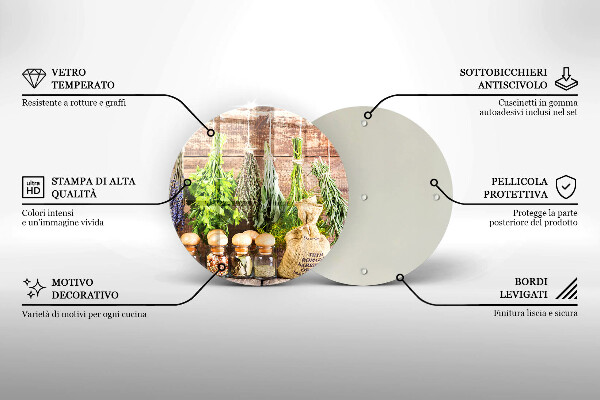 Tocător de bucătărie Ierburi condimente și lemn