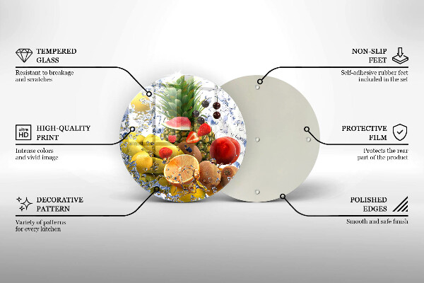 Tocător de bucătărie Fructe suculente și apă