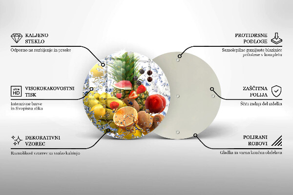 Tocător de bucătărie Fructe suculente și apă