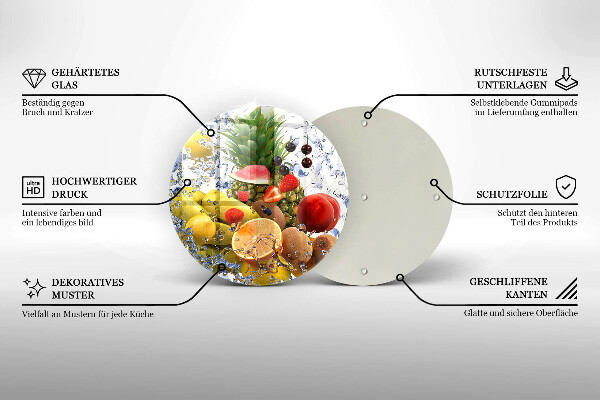 Tocător de bucătărie Fructe suculente și apă