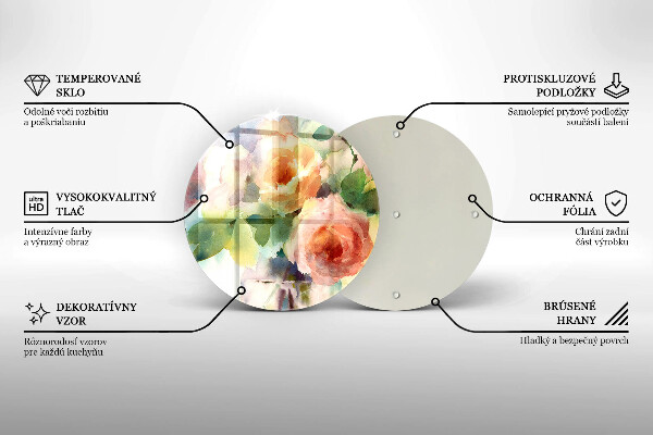 Tocător de bucătărie Flori pictate