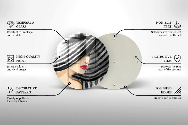 Tocător de bucătărie Femeie cu pălărie