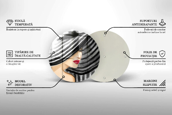 Tocător de bucătărie Femeie cu pălărie