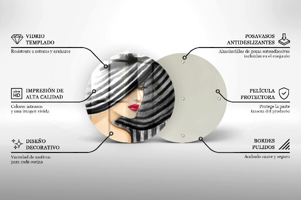 Tocător de bucătărie Femeie cu pălărie