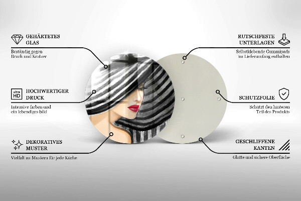 Tocător de bucătărie Femeie cu pălărie