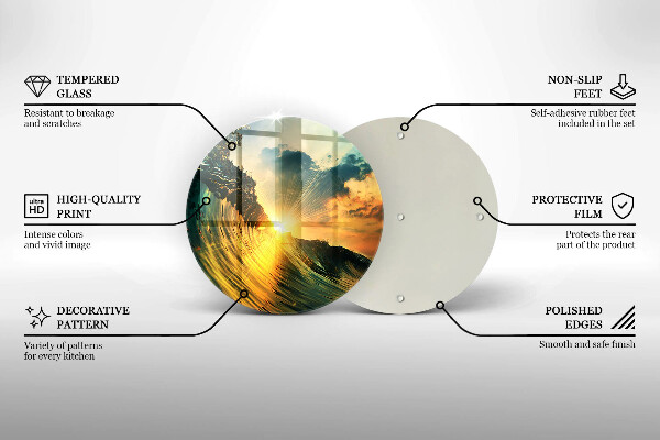 Tocător de bucătărie Val și apus