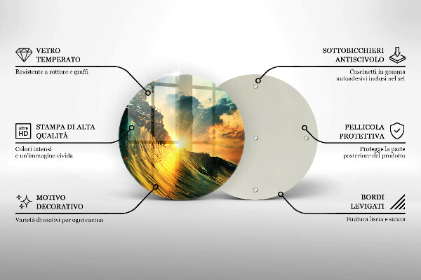 Tocător de bucătărie Val și apus