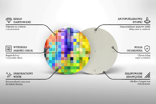 Tocător de bucătărie Pătrate de pixeli colorate