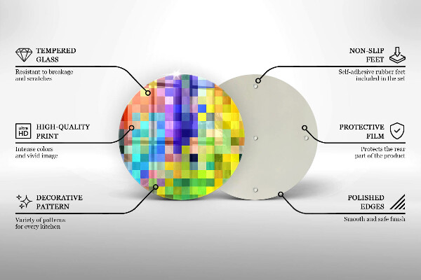 Tocător de bucătărie Pătrate de pixeli colorate