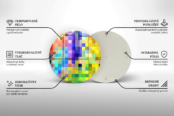 Tocător de bucătărie Pătrate de pixeli colorate