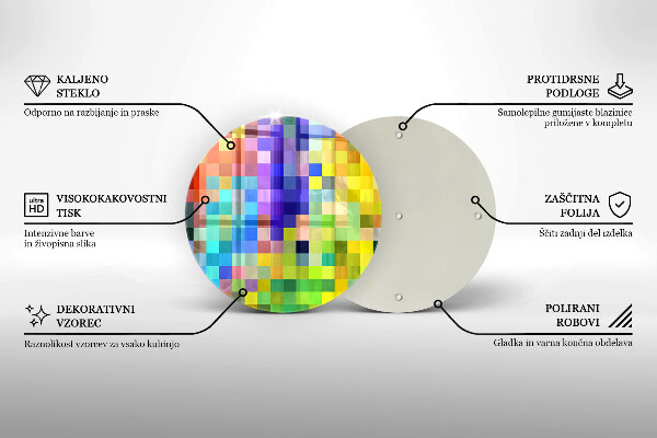 Tocător de bucătărie Pătrate de pixeli colorate
