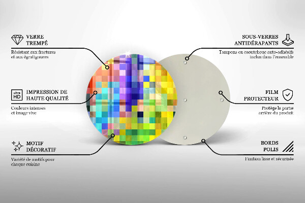 Tocător de bucătărie Pătrate de pixeli colorate