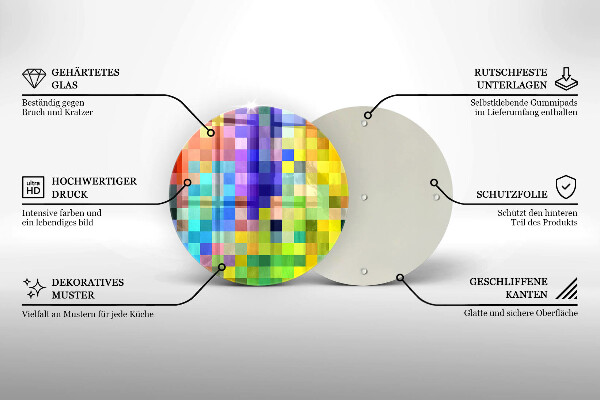 Tocător de bucătărie Pătrate de pixeli colorate