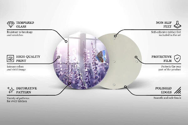 Tocător de bucătărie Flori sălbatice și fluture