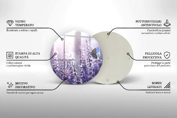 Tocător de bucătărie Flori sălbatice și fluture