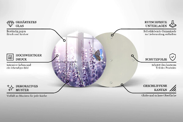 Tocător de bucătărie Flori sălbatice și fluture