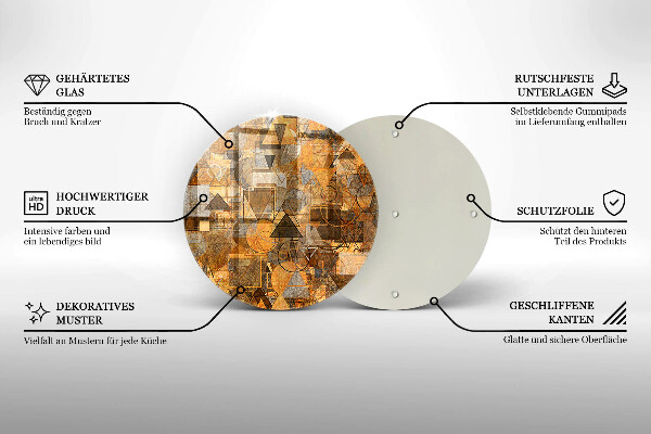 Tocător de bucătărie Model fără sudură de figuri geometrice