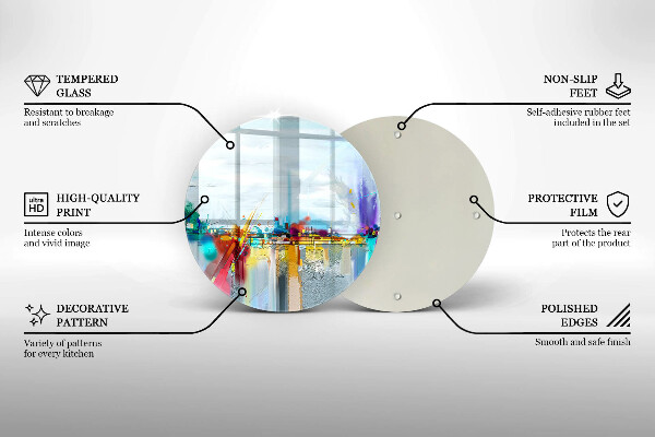 Tocător de bucătărie Abstracție pictată