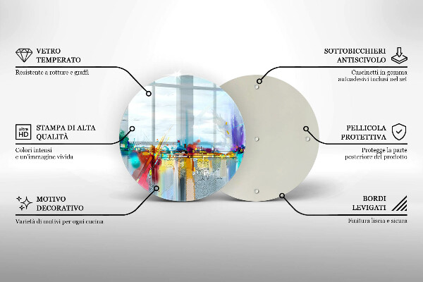 Tocător de bucătărie Abstracție pictată