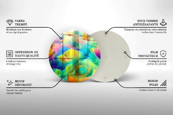 Tocător de bucătărie Abstracție colorată