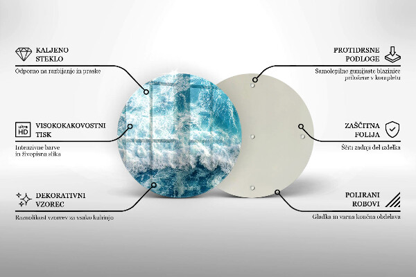 Tocător de bucătărie Valuri de apă de mare