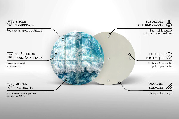 Tocător de bucătărie Valuri de apă de mare