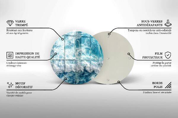 Tocător de bucătărie Valuri de apă de mare