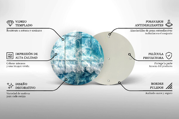 Tocător de bucătărie Valuri de apă de mare