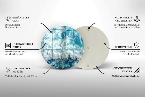 Tocător de bucătărie Valuri de apă de mare