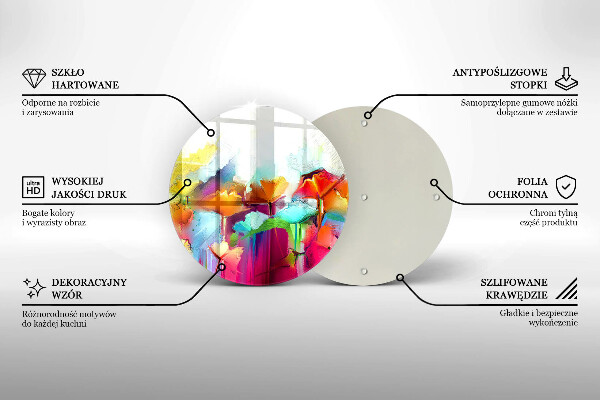 Tocător de bucătărie Flori pictate