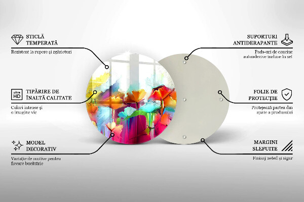 Tocător de bucătărie Flori pictate