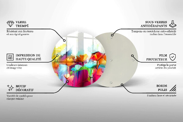 Tocător de bucătărie Flori pictate