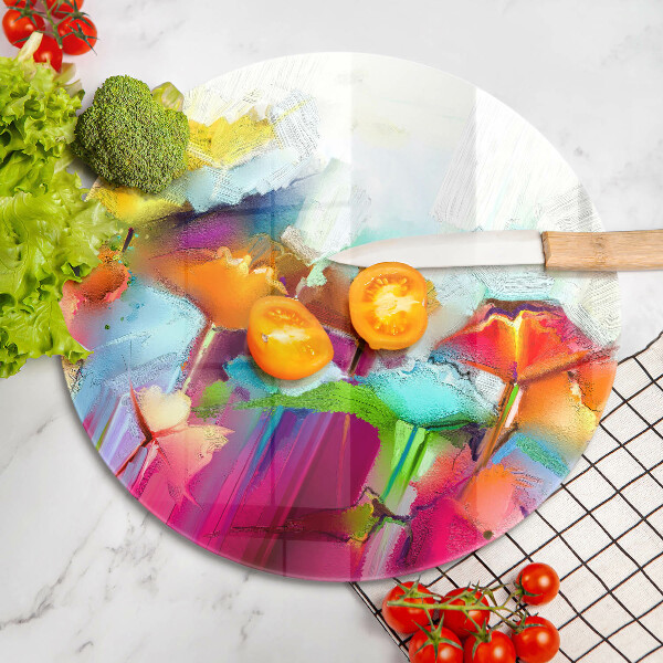 Tocător de bucătărie Flori pictate