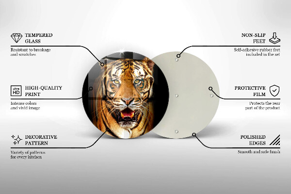 Tocător de bucătărie Tigru animale sălbatice