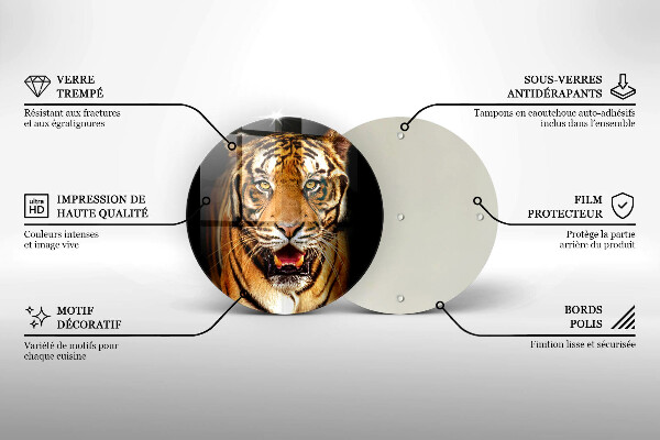 Tocător de bucătărie Tigru animale sălbatice