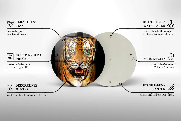 Tocător de bucătărie Tigru animale sălbatice