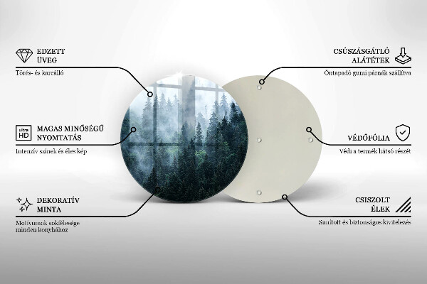 Tocător de bucătărie Copaci de pădure și ceață