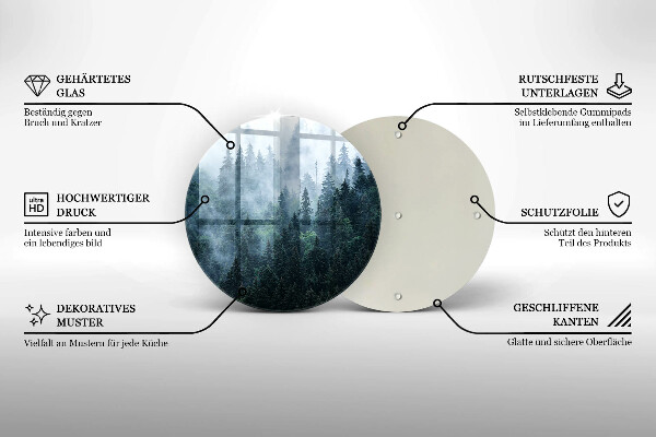 Tocător de bucătărie Copaci de pădure și ceață