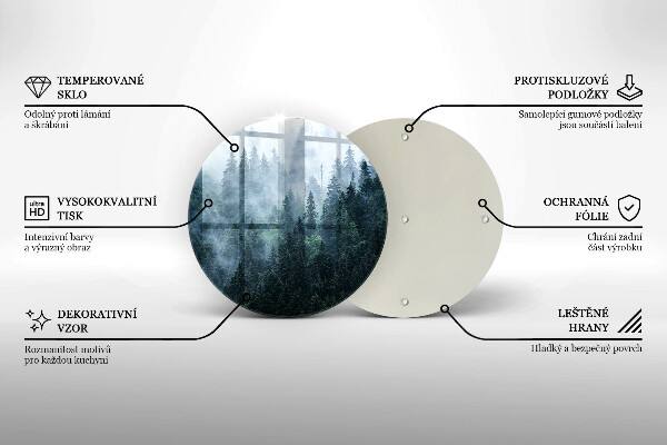 Tocător de bucătărie Copaci de pădure și ceață