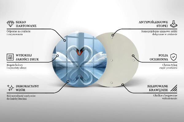 Tocător de bucătărie Două inimi de lebădă