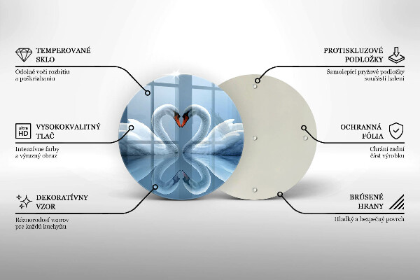 Tocător de bucătărie Două inimi de lebădă